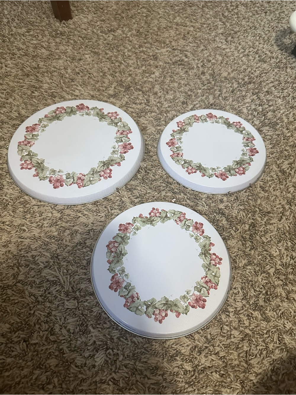 Vintage Stove Burner Covers - pink and green wreath design